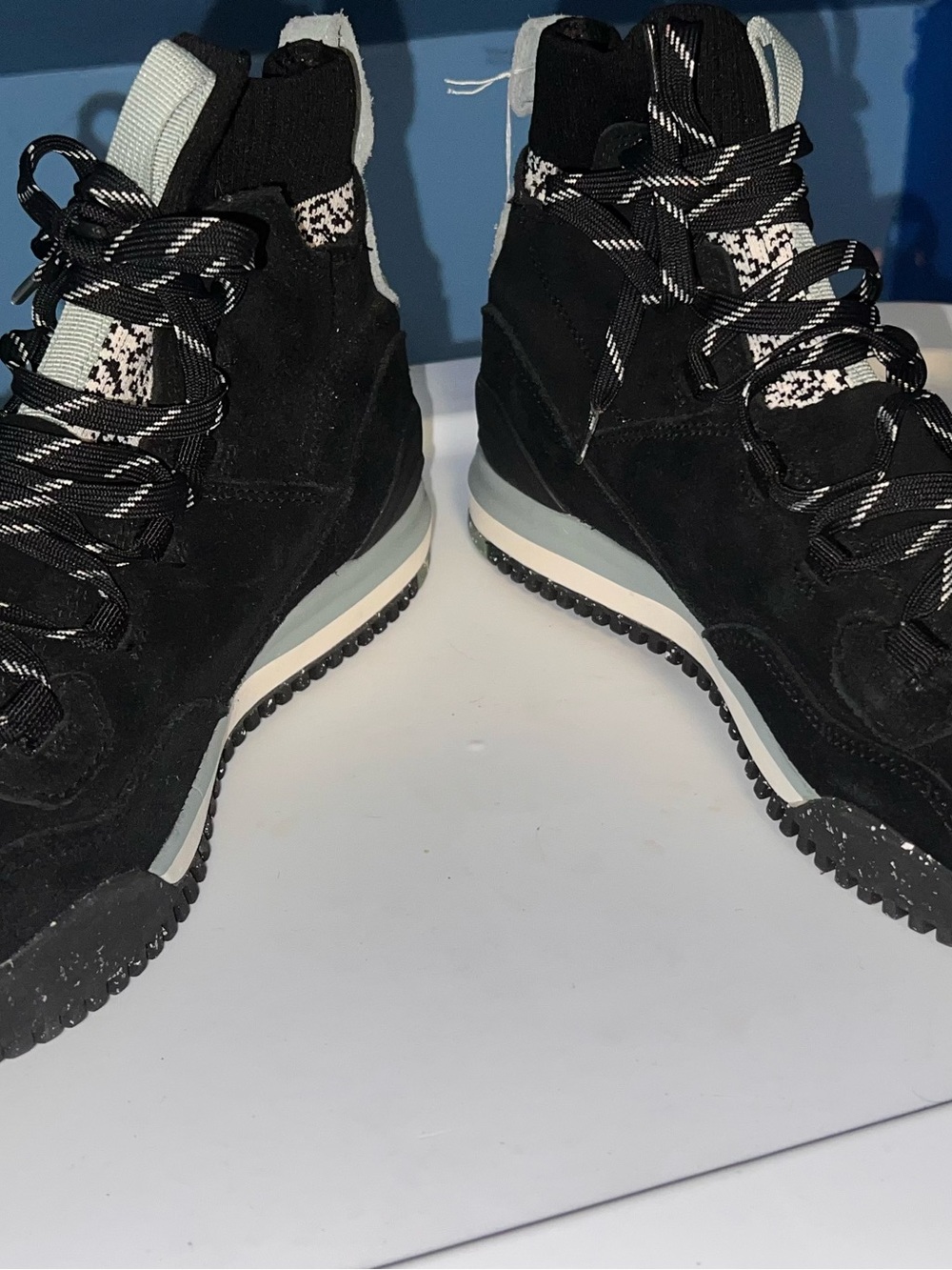The North Face Women's Black Lace-Up High-Top Boots with Light Gray Accents